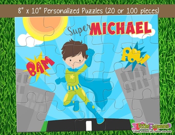 superhero puzzle personalized 8 x 10 puzzle personalized name