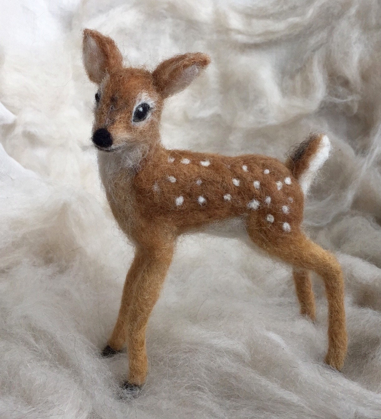 Needle Felted Deer Fawn White Tailed Wool