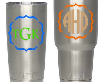 Yeti Tumbler Decal - Monogram Decal - Monogram Vinyl Decal - Laptop Decal - Decal Monogram - Decal for Water Bottle - Birthday Gift