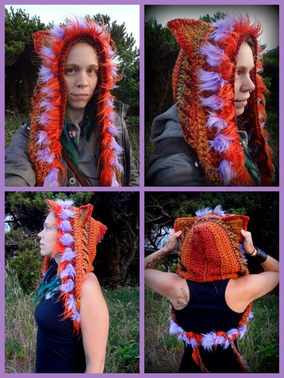 Custom Made Animal Hood. Crochet animal hood. by IconicLocks