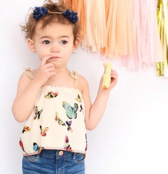 Navy Floral Cat Ear Headband for Baby Girls