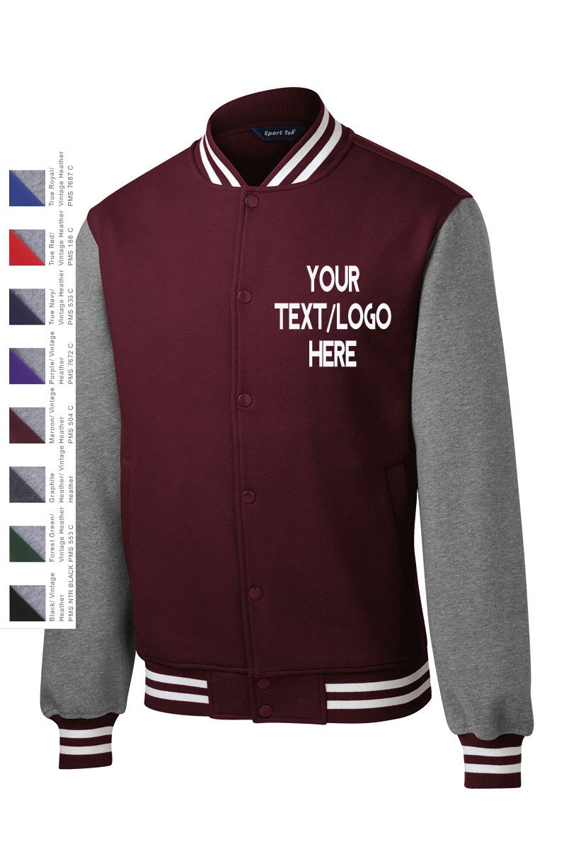 Custom Made Sport-Tek® Fleece Letterman Jacket ST270 Vinyl