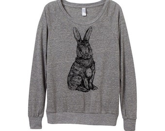 New! Rabbit Sweater - Womens Rabbit Sweatshirt - Small, Medium, Large, Extra Large (3 Color Options)