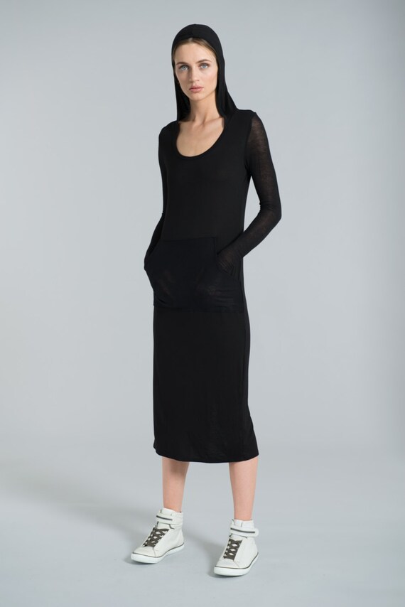 black hoody dress