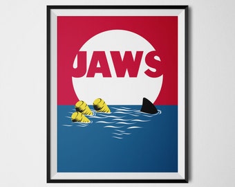 Jaws Poster, Jaws Print, 80s Movie Posters, Movie Printables, Jaws Movie Poster, Minimal Wall Art, Film Poster Art, Movie Art, Minimal decor