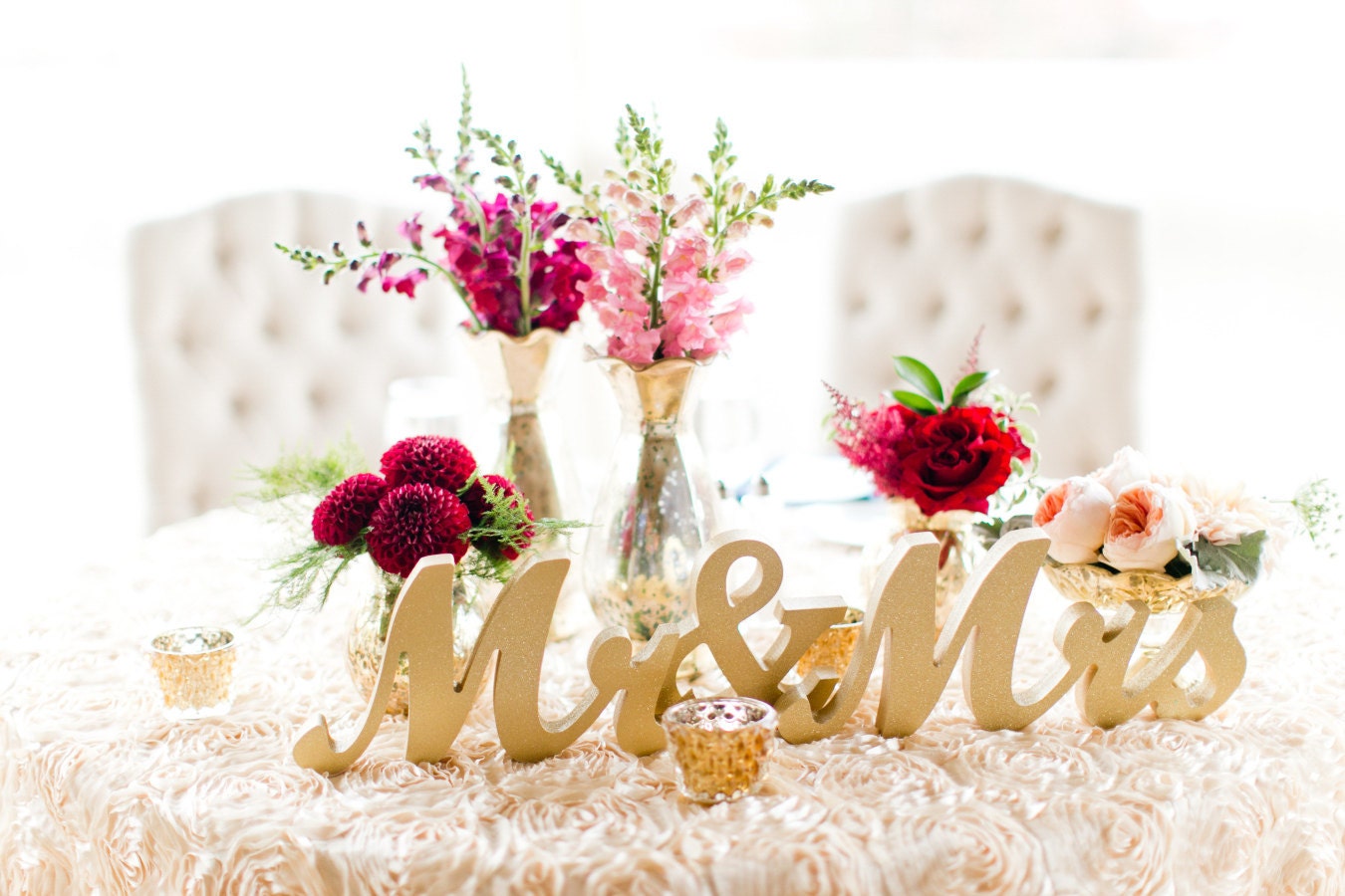 Gold Mr And Mrs Sign Wedding Sweetheart Table Decor Mr And Mrs 3646