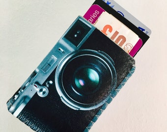 Business Card Holder,Business Card Case, Credit Card Case, Oyster Card Holder, Debit Card Holder - Retro Camera