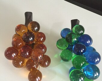 Lucite Large Grapes/Mid Century Grapes Amber Grapes/Acrylic Grape Cluster/Decorative Grapes/ Grape Cluster/PAIR GRAPES/By Gatormom13