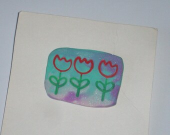 Tulip Pin, Tulip Brooch, Tulip Flower Pin, Tulip Flower Brooch, Spring Tulip Jewelry, Easter Tulip Jewelry, Flower Jewelry