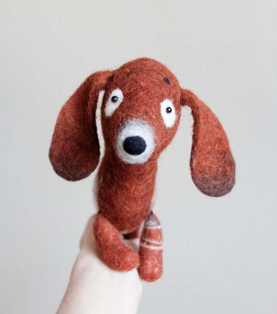 Napa Dachshund Art Puppet Lovely Dog Felted