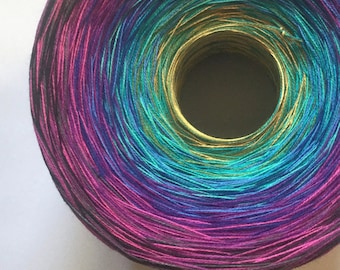 Colour Change Gradient Yarn - insanity - Moca Cotton Yarn - 12 colors - 1050 yards - fingering yarn - cotton