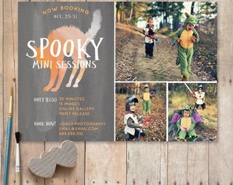 Halloween Mini Session Template, Photography Marketing Board, Spooky Halloween Minis PSD Template - Instant Download