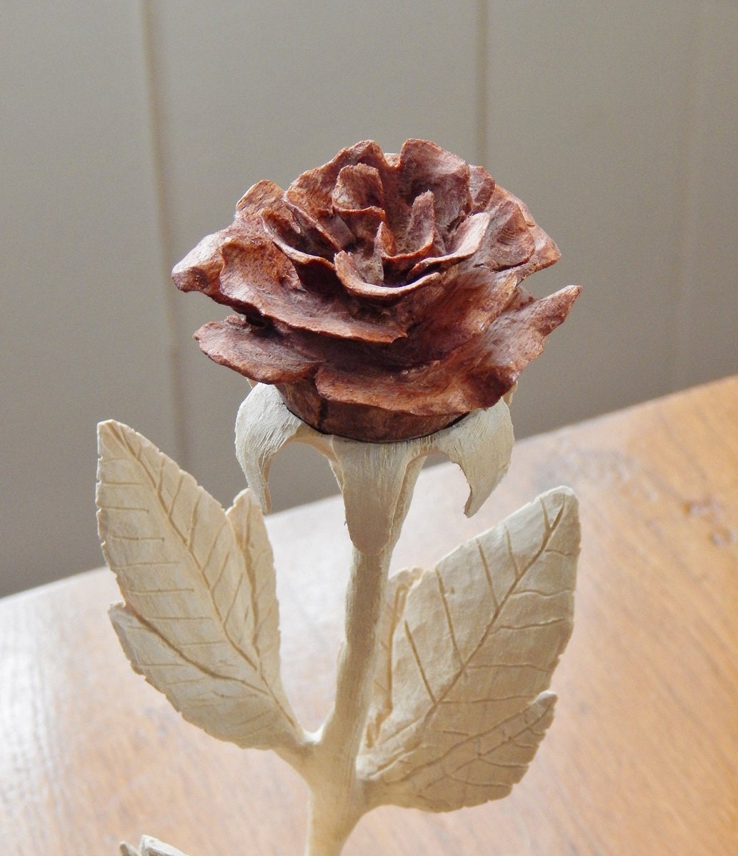 Wood Rose Wood Carving Wedding Gift Anniversary Gift Wood