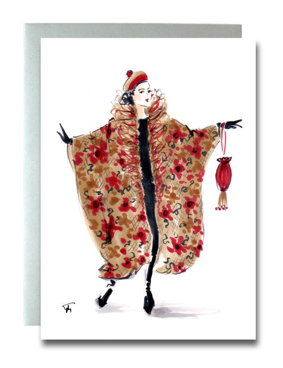 fashion illustration note cards artsy fashion illustration greeting card maroon black fashion illustration note cards artsy fashion illustration greeting card maroon black