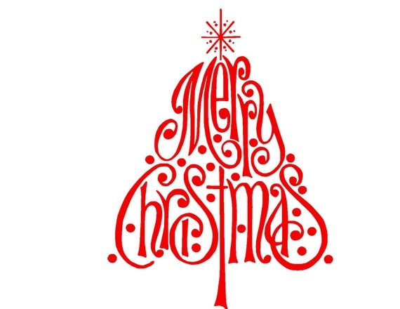 Download Merry Christmas Tree SVG or Silhouette Instant Download