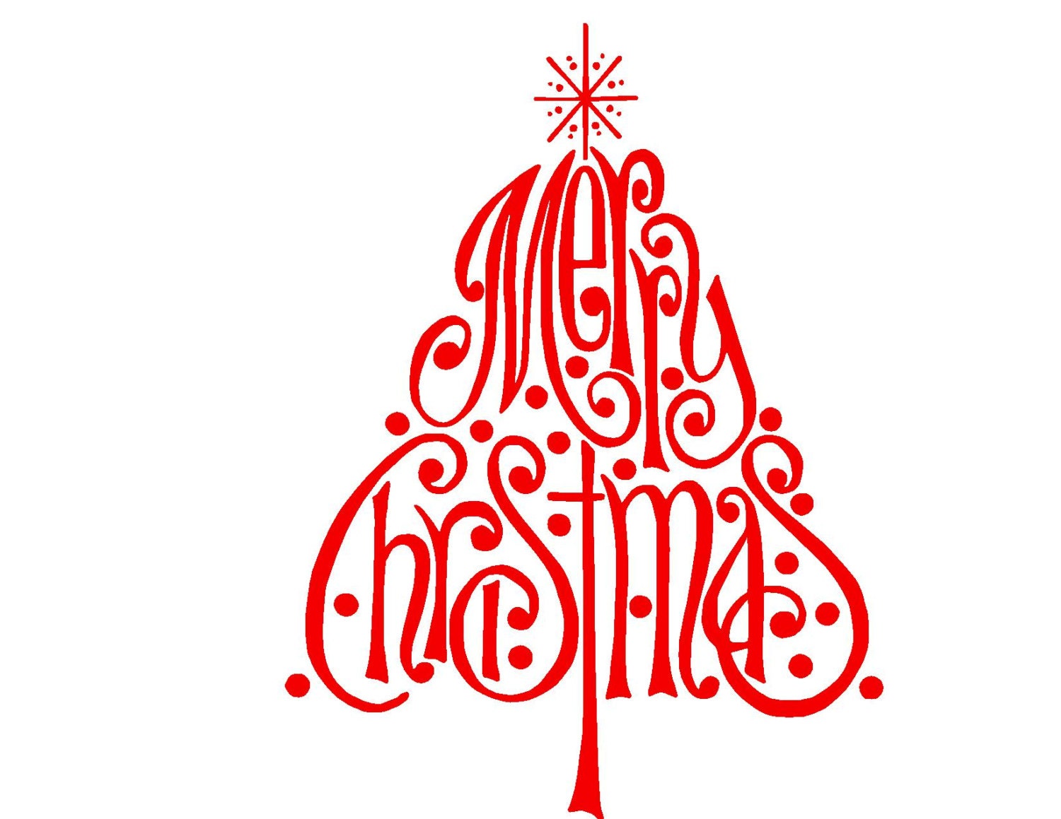 Merry Christmas Tree SVG or Silhouette Instant Download