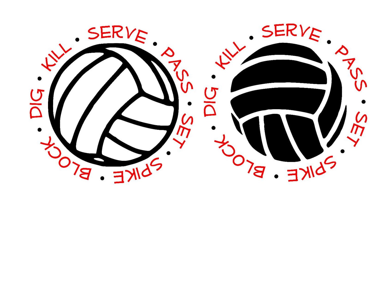 Download Volleyball Serve Set Spike Block Dig SVG or Silhouette