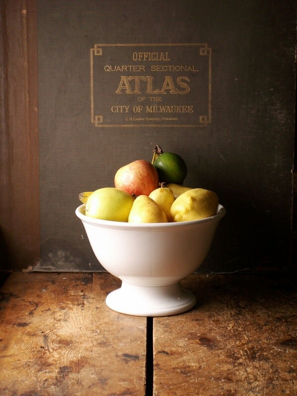 Vintage Huge Ironstone Footed Pedestal Bowl Compote from Johnson Bros