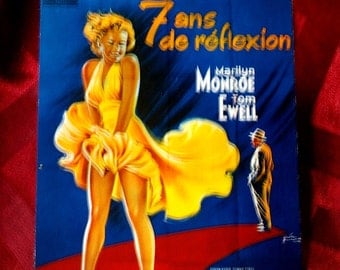 Marilyn Monroe 7 Ans de Reflexion Postcard Seven Year Itch 1970's card E7 Film Motion Picture Pin Up Icon French France