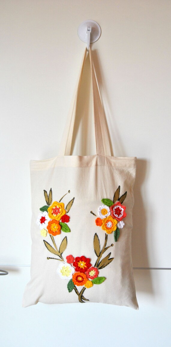 Fall flowers Tote bag Market Tote Personalized tote bag canvas