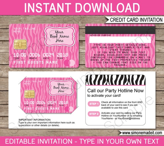 Credit Card Invitations 1