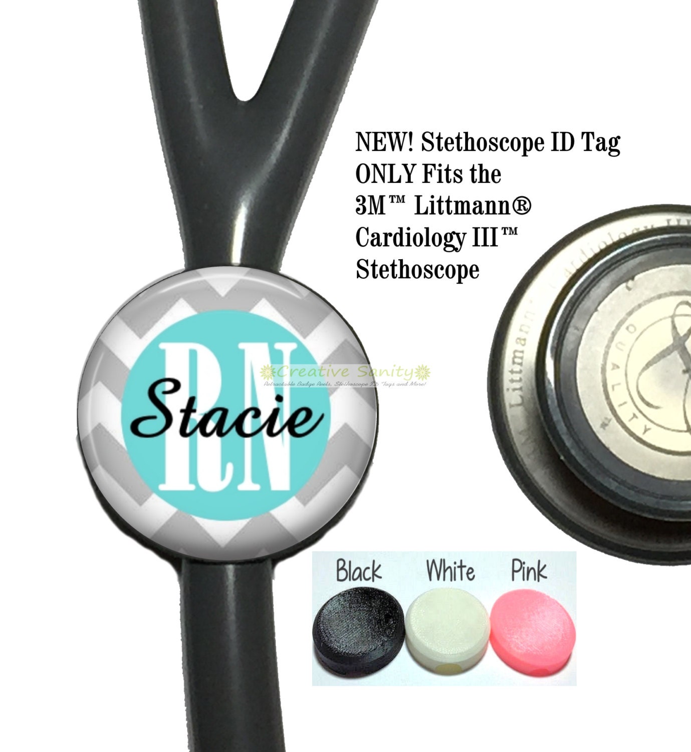 New Personalized Chevron Stethoscope ID Tag for by CreativeSanity