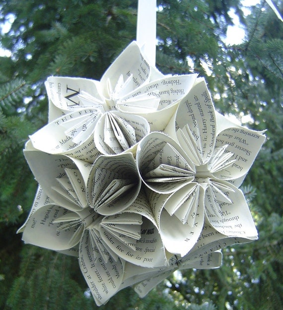 from flowers pages made book origami BOOK paper flowers, Gift or Kusudama Origami Great HUGE ball, Paper