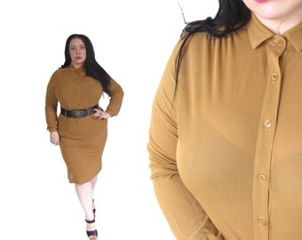  Mustard  shirt  dress  Etsy