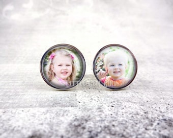 Custom Photo Cufflinks - Personalized Picture Cuff links - Father of the Bride - Memorial Wedding Gift Keepsake - Sterling and Stainless