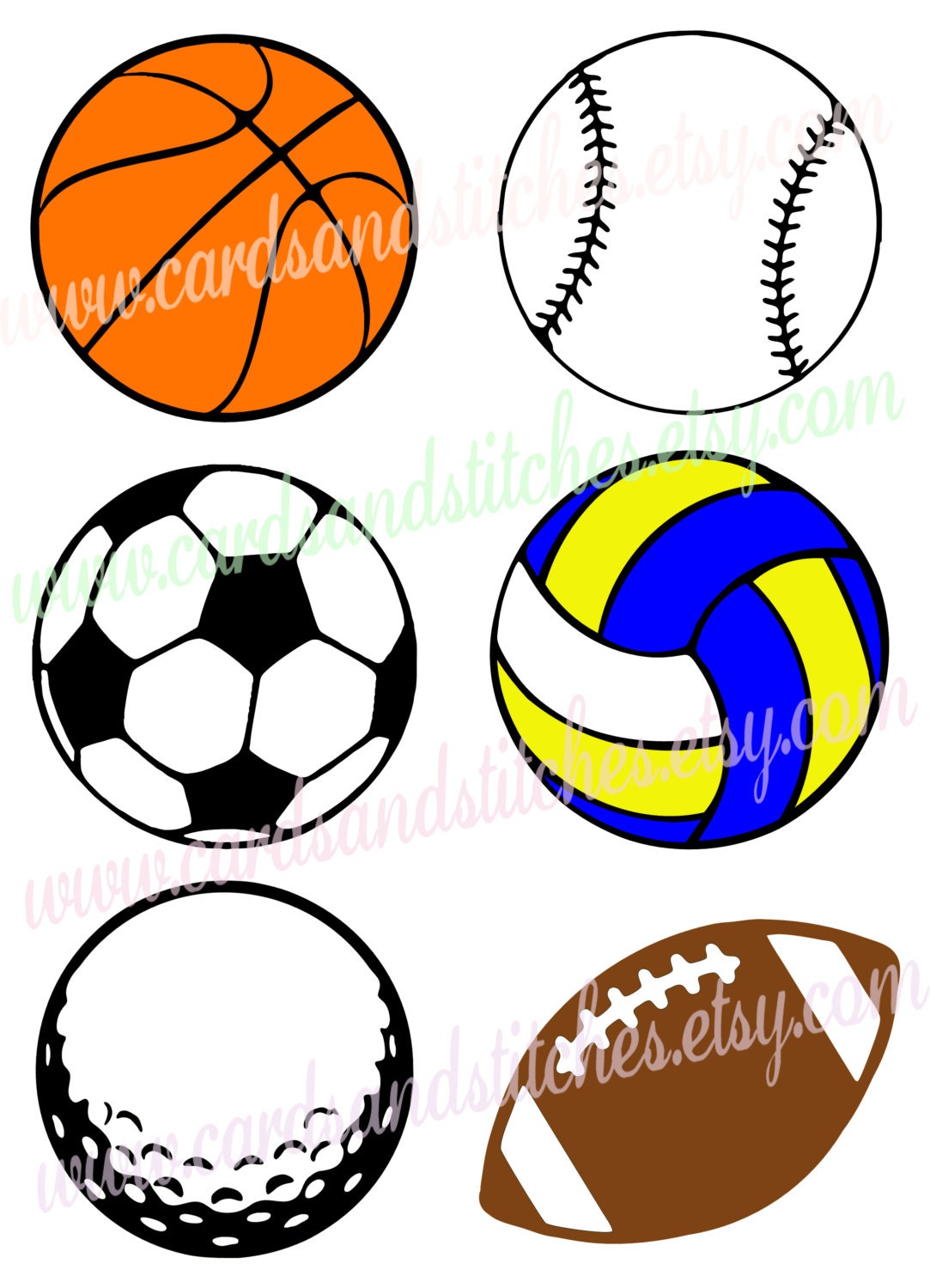 Sports Balls SVG Soccer SVG Baseball SVG Golf Digital