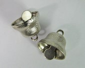 8 Vintage Silver Bell Charms Pd771