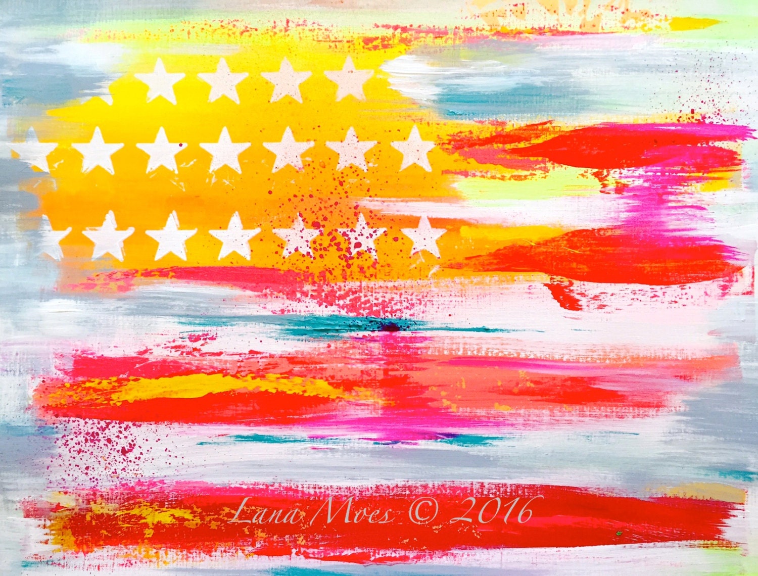 Sale American Flag New Abstract Painting Abstract By Lanasfineart