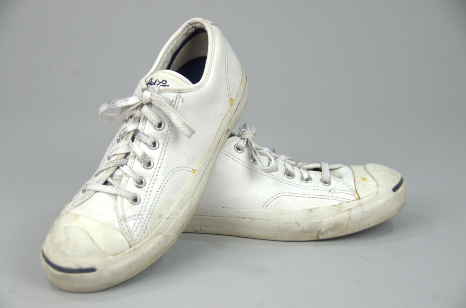 Vintage Converse Jack Purcell White Leather Tennis Shoes