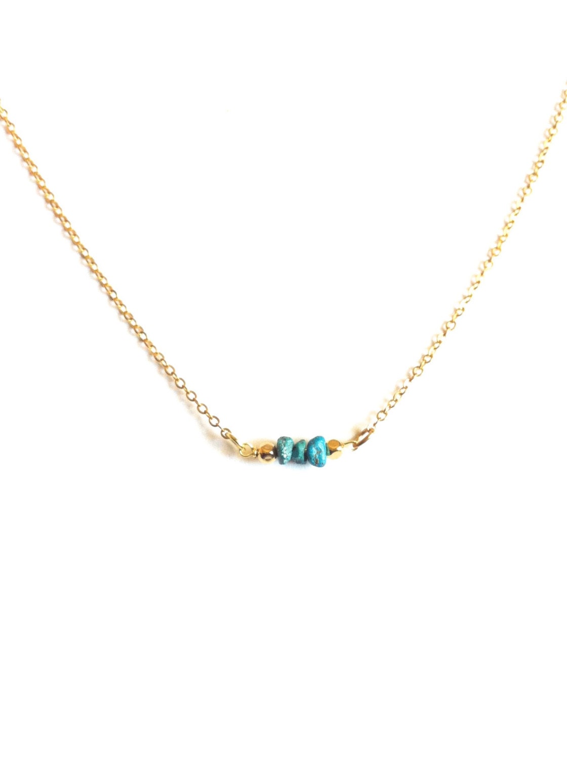 Tiny Turquoise Necklace Simple Turquoise Necklace Dainty