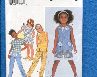 Simplicity 8200 Spring & Summer Tops Pants or Shorts for Girls Size 3 to 6 UNCUT