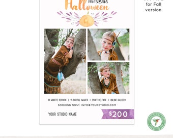 Halloween, Fall Mini Session Template, Marketing Board, Blog Board, Advertising - E60