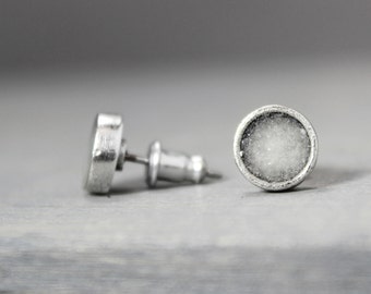 Selenite Earrings, Silver Selenite Earrings, Selenite Jewelry, Silver Earrings, Meditation Jewelry, Pewter Earrings, Personalized Earrings