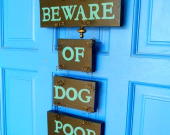 Beware of Dog, Beware of Dog Poop Sign, Yard Art, Beware of Dog Sign, Black, Jade Green, Beware of Dogs, Pet Sign, Wood Dog Sign, Dog Sign