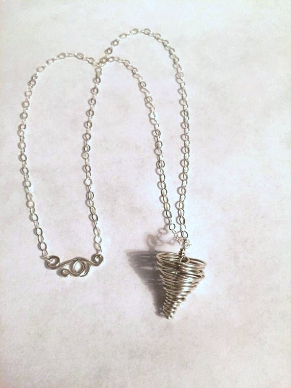 Tornado Necklace Wire Wrapped Necklaces Sterling Silver