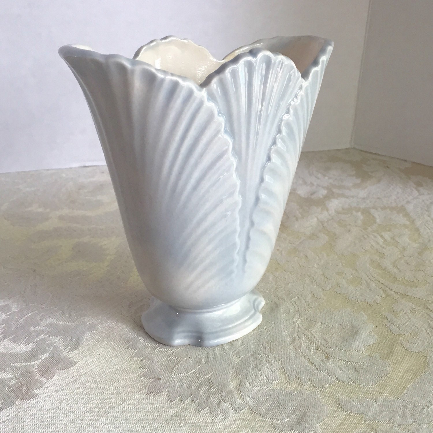 Vintage Ceramic Light Blue Tulip Shaped by vintagepoetic on Etsy