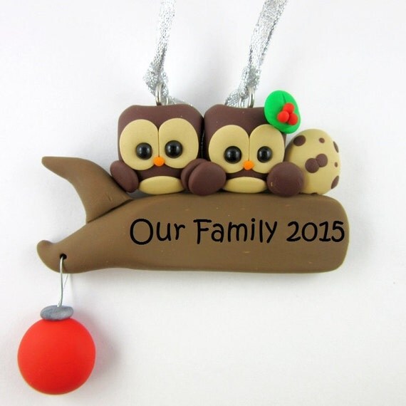 expecting owl parents christmas ornament polymer clay expecting owl parents christmas ornament polymer clay