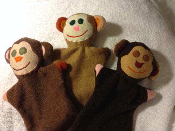 Items similar to Monkey Hand Puppet Large Soft Handcrafted Safe on Etsy