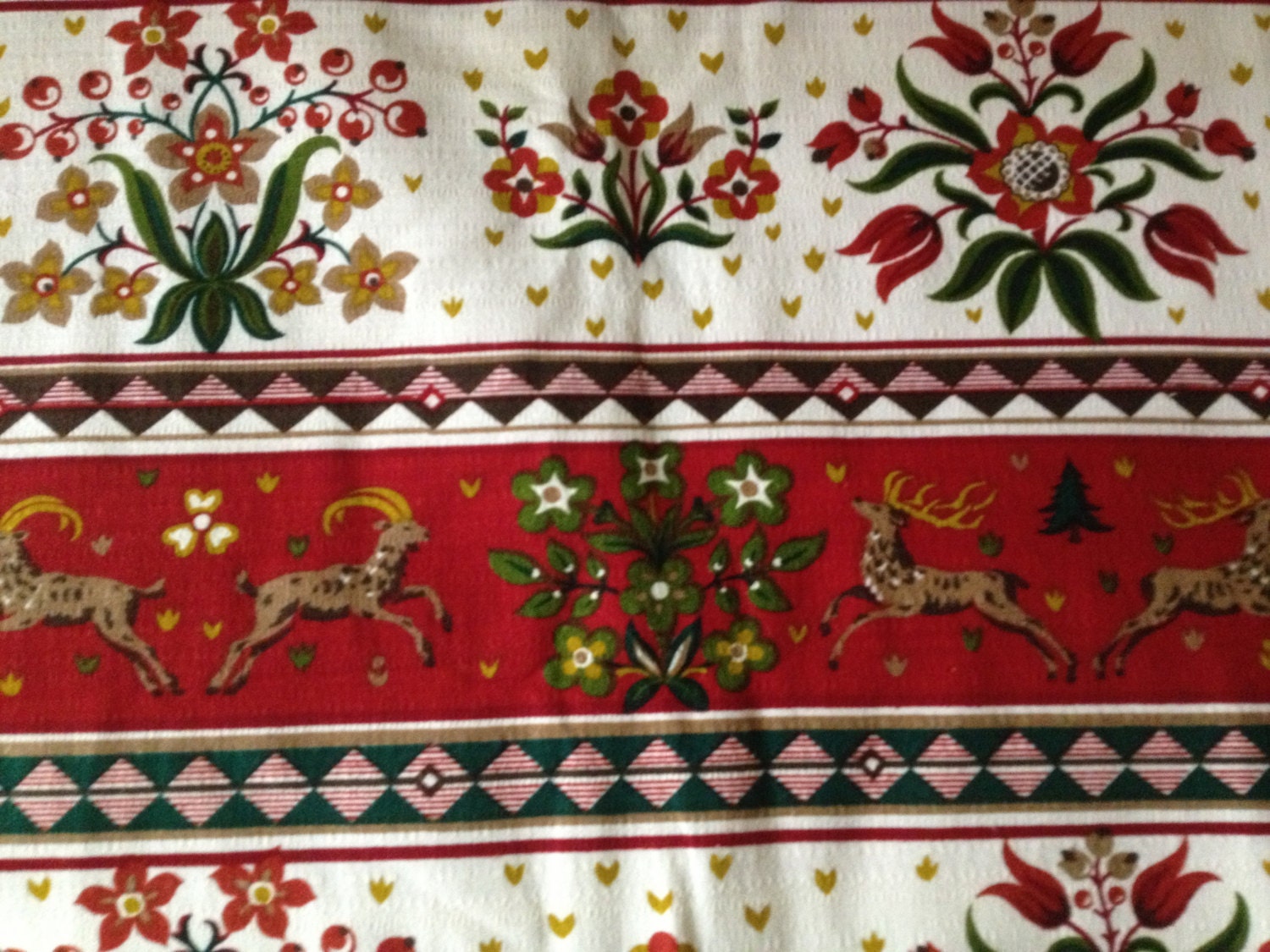 German Folk Art Textiles Mid Century Cabin Chic Oktoberfest