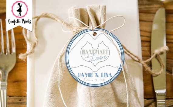Wedding Favor Tags | Wedding Favor Tag | Personalized Wedding Favor Tag | Handmade Product Tag - HANDMADE WITH LOVE | Printable | Custom Il_570xn
