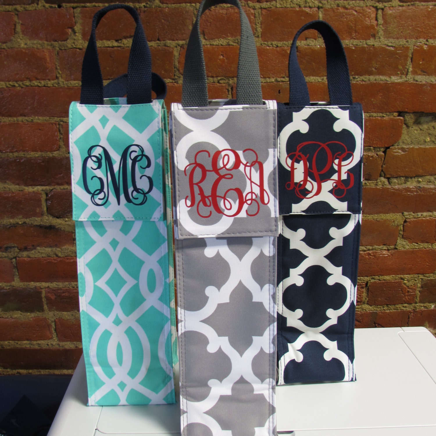 personalized wine carrier bags