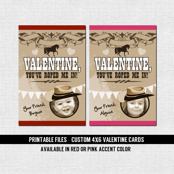 Items similar to WESTERN VALENTINE CARD (printable files) Personalized ...