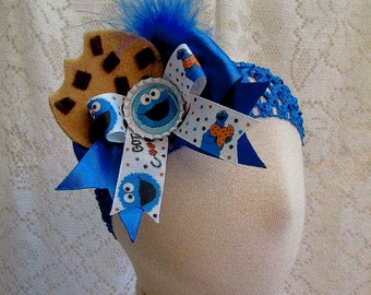 Any Size Cookie Monster Headband, Cookie Monster Halloween Costume Accessory, Cookie Monster Birthday Headband, 1st Birthday, Ready to Ship!