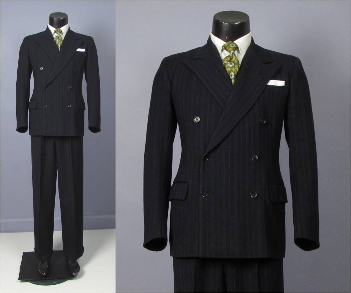 Vintage Suit 1940's Men's Double Breasted Suit