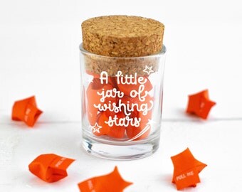 Motivational origami messages - A Little Jar of Wishing Stars - gift for friend, Mothers Day Gift, pick me up,