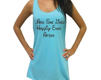 Eco And She Lived Happily Ever After Tank Top. Disney Honeymoon Tank. Disney Bride.